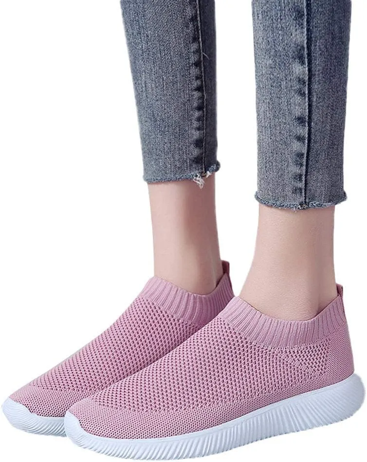 Womens Slip on Walking Shoes Comfort Lightweight Running Shoes for Women Loafers Casual Shoes Waterproof Sneakers White Tennis Shoe Trainers Shoe