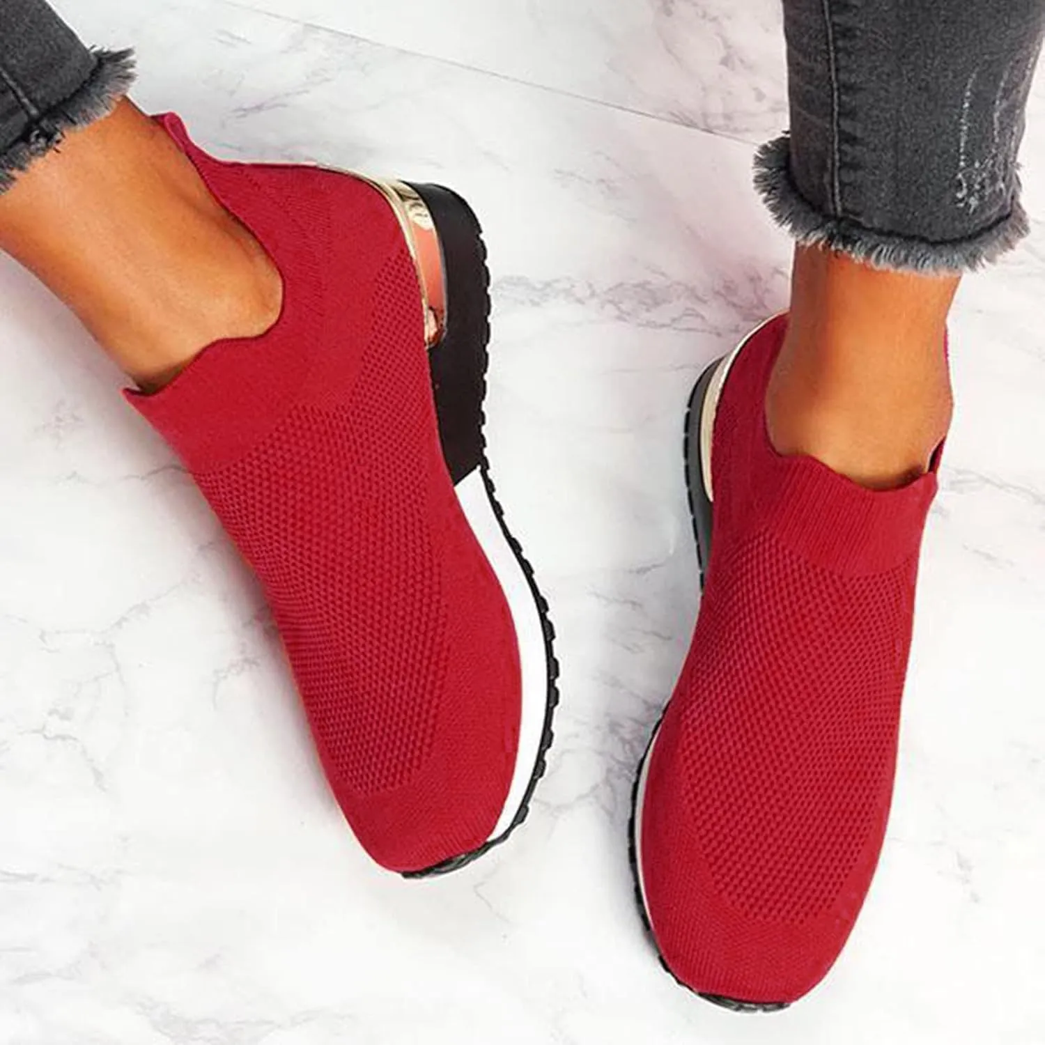 Womens Slip On Walking Shoes Non Slip Running Shoes Mens Casual Shoes Mesh Casual Black Shoes Walking Sneakers Brown Tennis Shoe Cross Trainer Shoe