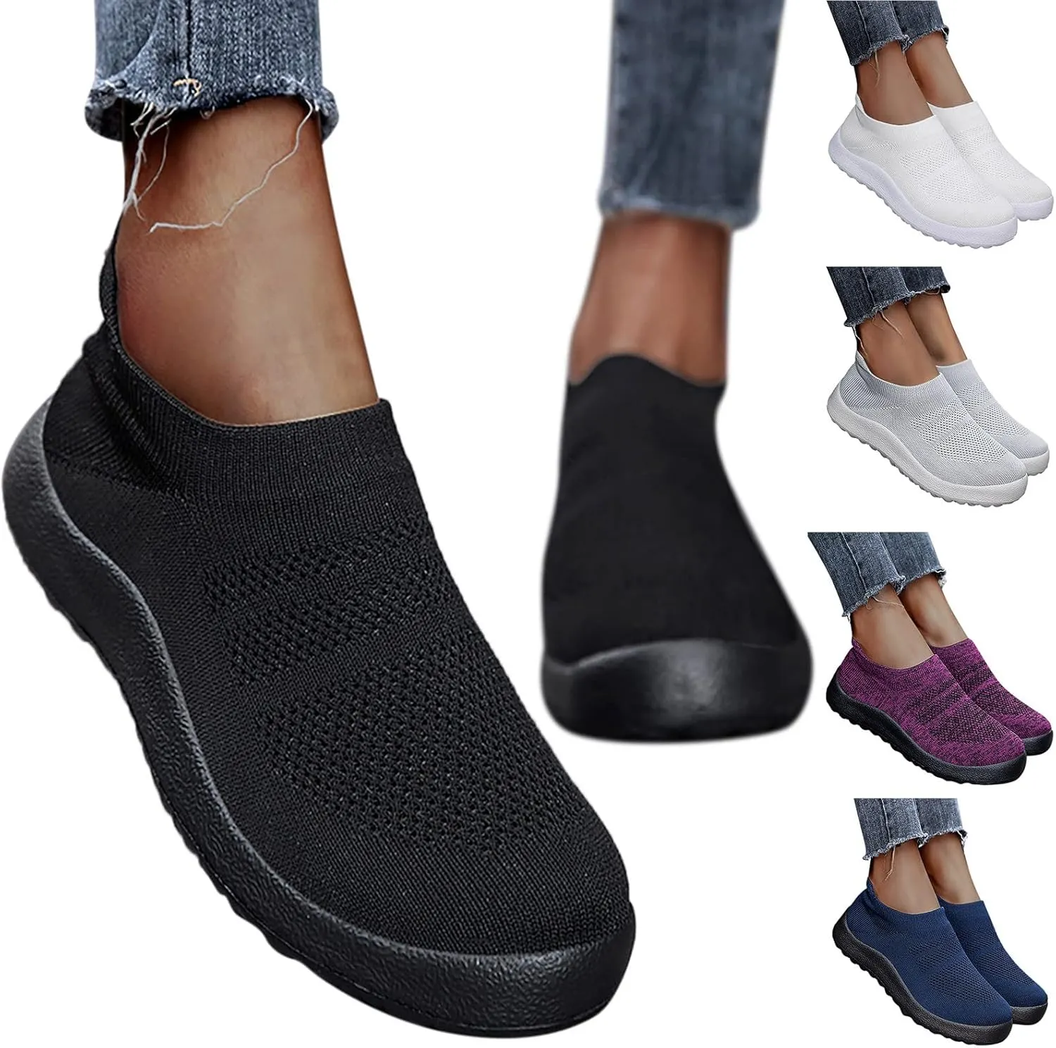 Women's Slip on Walking Shoes Tennis Lightweight Gym Walking Shoes Women Lightweight Slip On Shoes Casual Brown Sneakers Platform Tennis Shoe Cross Trainer Shoe