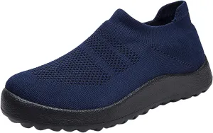 Women's Slip on Walking Shoes Tennis Lightweight Gym Walking Shoes Women Lightweight Slip On Shoes Casual Brown Sneakers Platform Tennis Shoe Cross Trainer Shoe