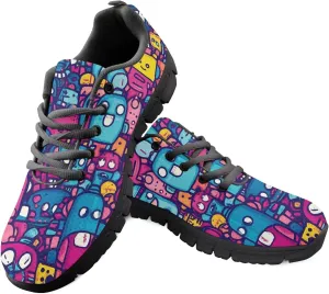 Women's Sports Trainer Running Shoe Teenager Causal Travel Shoes Outdoor Walking Low Heel Lace up Sneakers Breathable Flexible