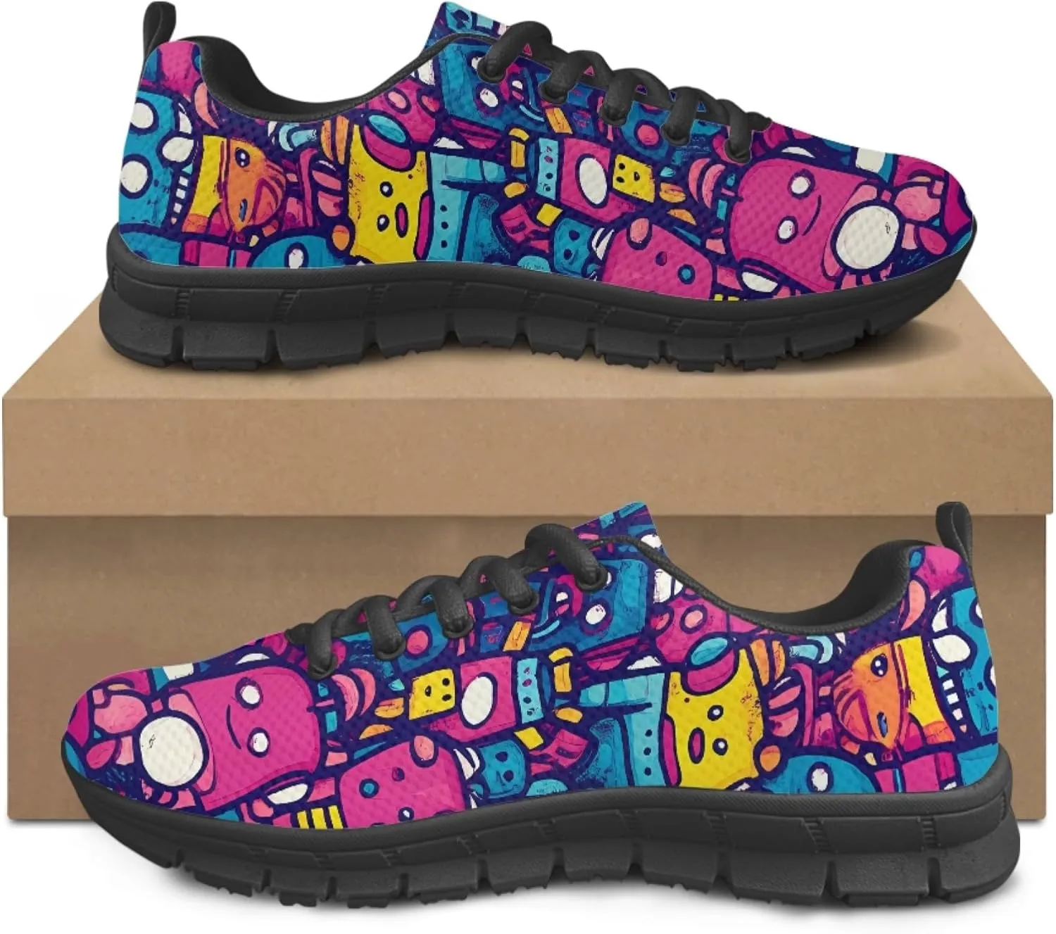 Women's Sports Trainer Running Shoe Teenager Causal Travel Shoes Outdoor Walking Low Heel Lace up Sneakers Breathable Flexible