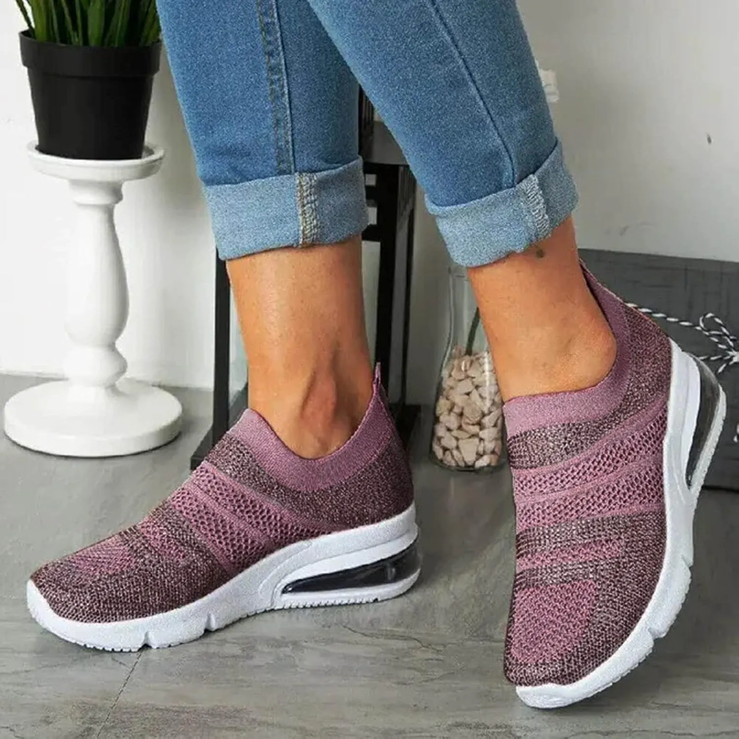 Womens Walking Shoes with Support Black On Black Walking Shoes Women Wide Feet Black Shoes Women Casual High Tops Wedge Sneakers for Women Dressy Size 10 Women Walking Shoes Slip On