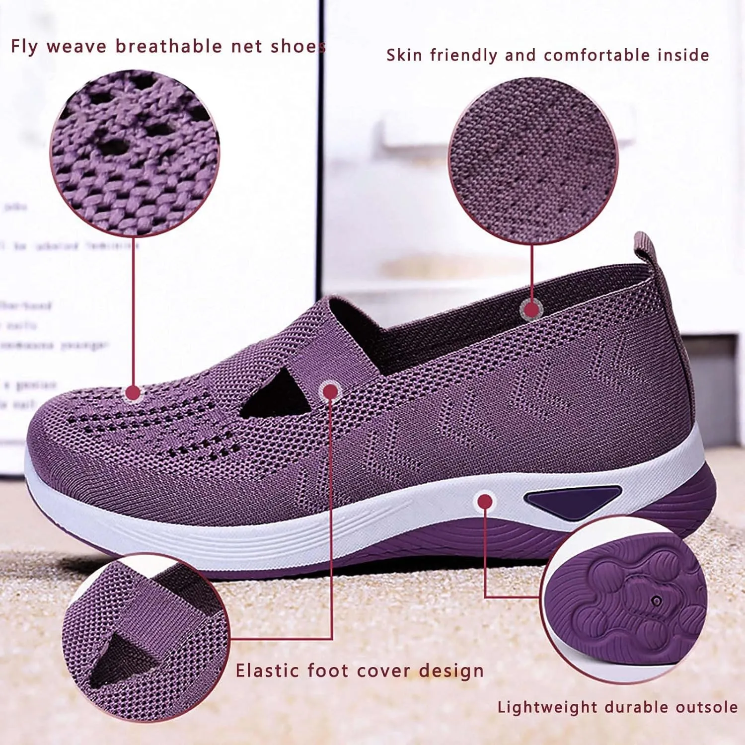 Women's Woven Orthopedic Breathable Soft Shoes Mens Dress Shoes Wide Feet Casual Shoes Slip On Women's Fashion Sneakers Slip On Tennis Shoe Loafers Casual Slip On
