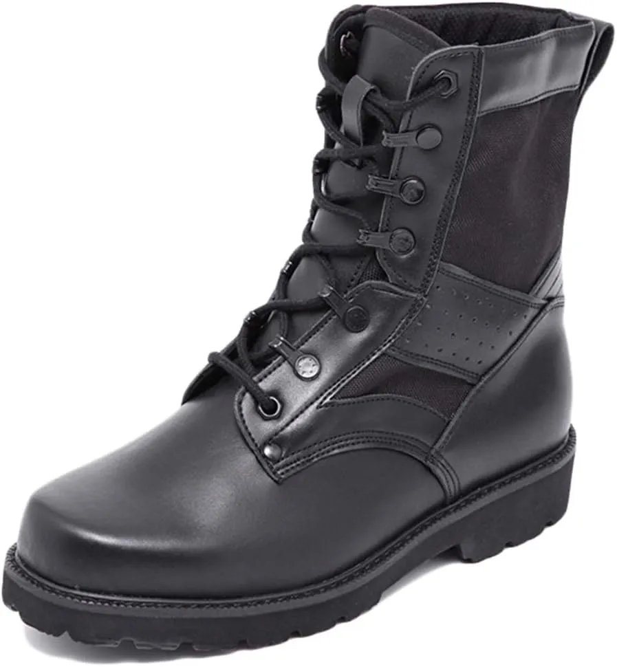 Wygwlg Men's Military Ankle Boots Breathable Action Combat Boots Safety Jungle Training Shoes Summer Durable Tactical Boots Black