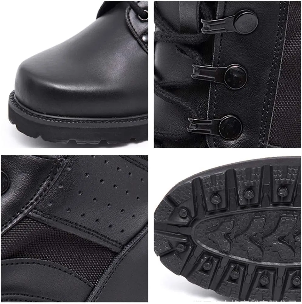 Wygwlg Men's Military Ankle Boots Breathable Action Combat Boots Safety Jungle Training Shoes Summer Durable Tactical Boots Black