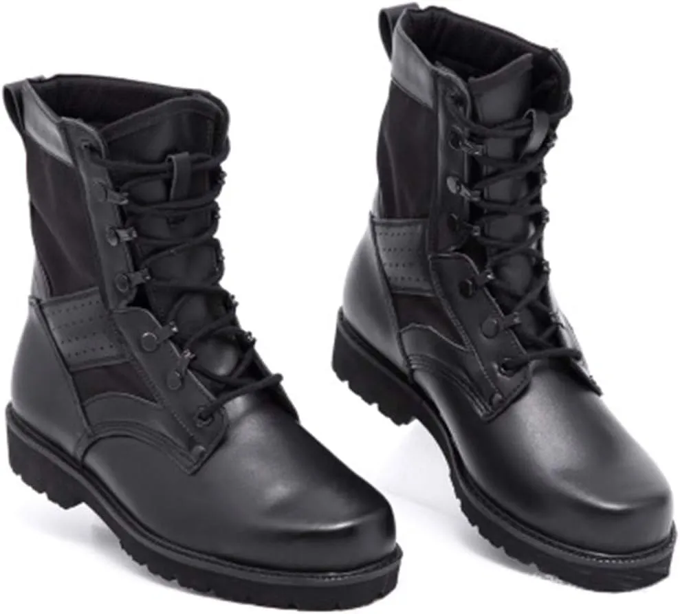 Wygwlg Men's Military Ankle Boots Breathable Action Combat Boots Safety Jungle Training Shoes Summer Durable Tactical Boots Black