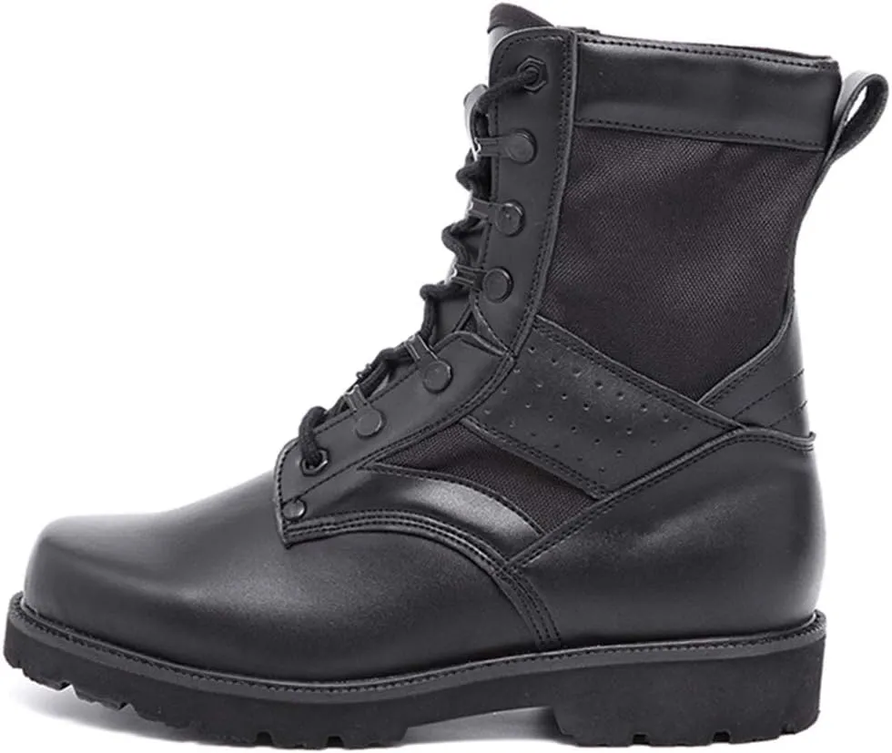 Wygwlg Men's Military Ankle Boots Breathable Action Combat Boots Safety Jungle Training Shoes Summer Durable Tactical Boots Black