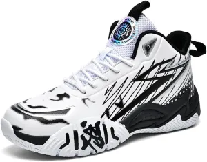 YAXE Unisex High Top Breathable Mesh Basketball Shoes Lightweight Shock Absorption and Training Sneakers