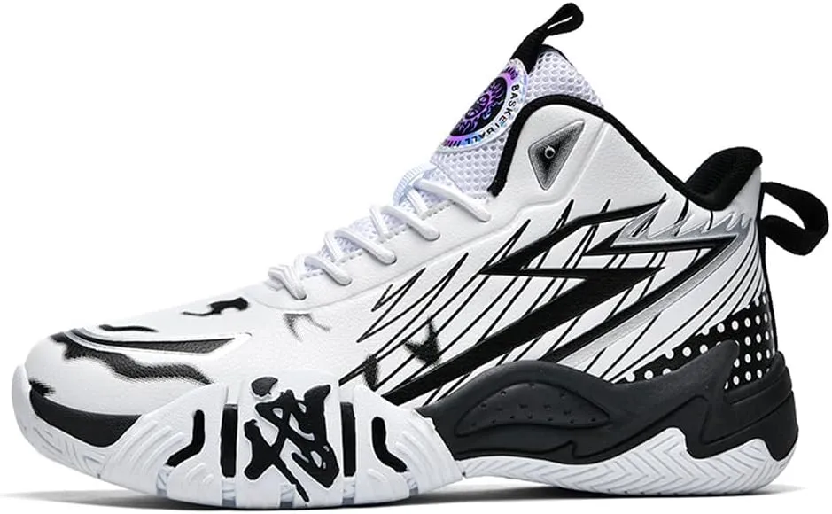YAXE Unisex High Top Breathable Mesh Basketball Shoes Lightweight Shock Absorption and Training Sneakers