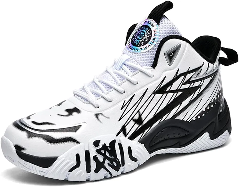 YAXE Unisex High Top Breathable Mesh Basketball Shoes Lightweight Shock Absorption and Training Sneakers