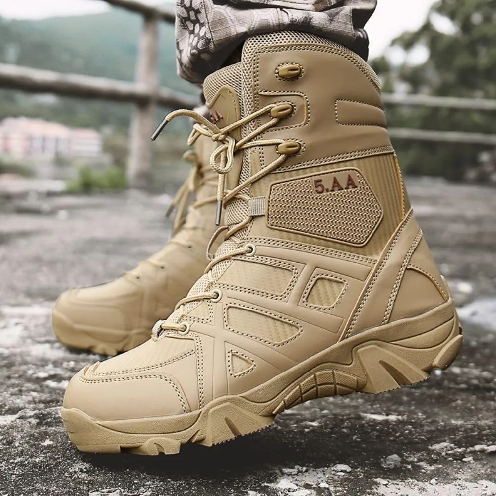 ZDLJYL Men's Military Tactical Work Boots Side Zipper Lightweight Motorcycle Combat Boots Outdoor Desert Boots