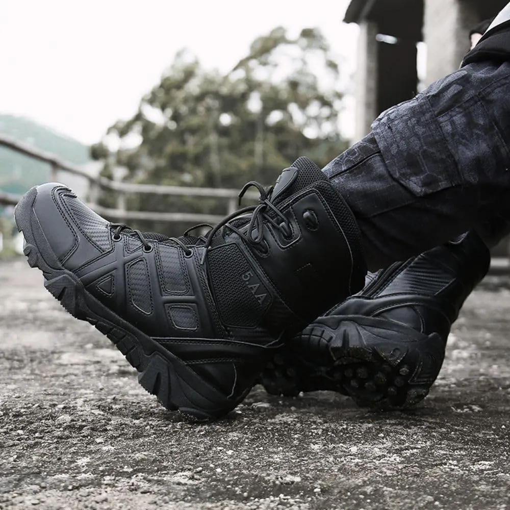 ZDLJYL Men's Military Tactical Work Boots Side Zipper Lightweight Motorcycle Combat Boots Outdoor Desert Boots