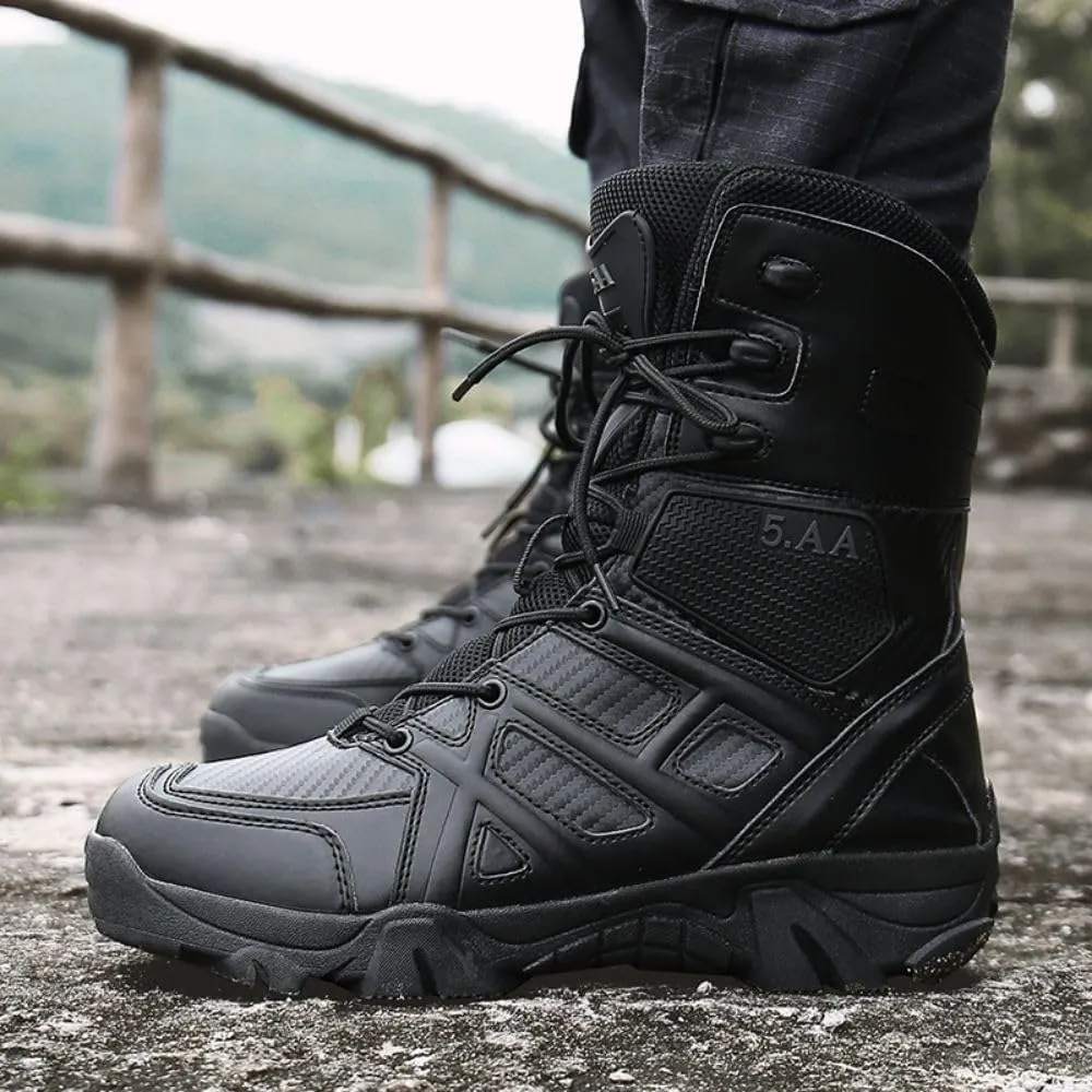 ZDLJYL Men's Military Tactical Work Boots Side Zipper Lightweight Motorcycle Combat Boots Outdoor Desert Boots