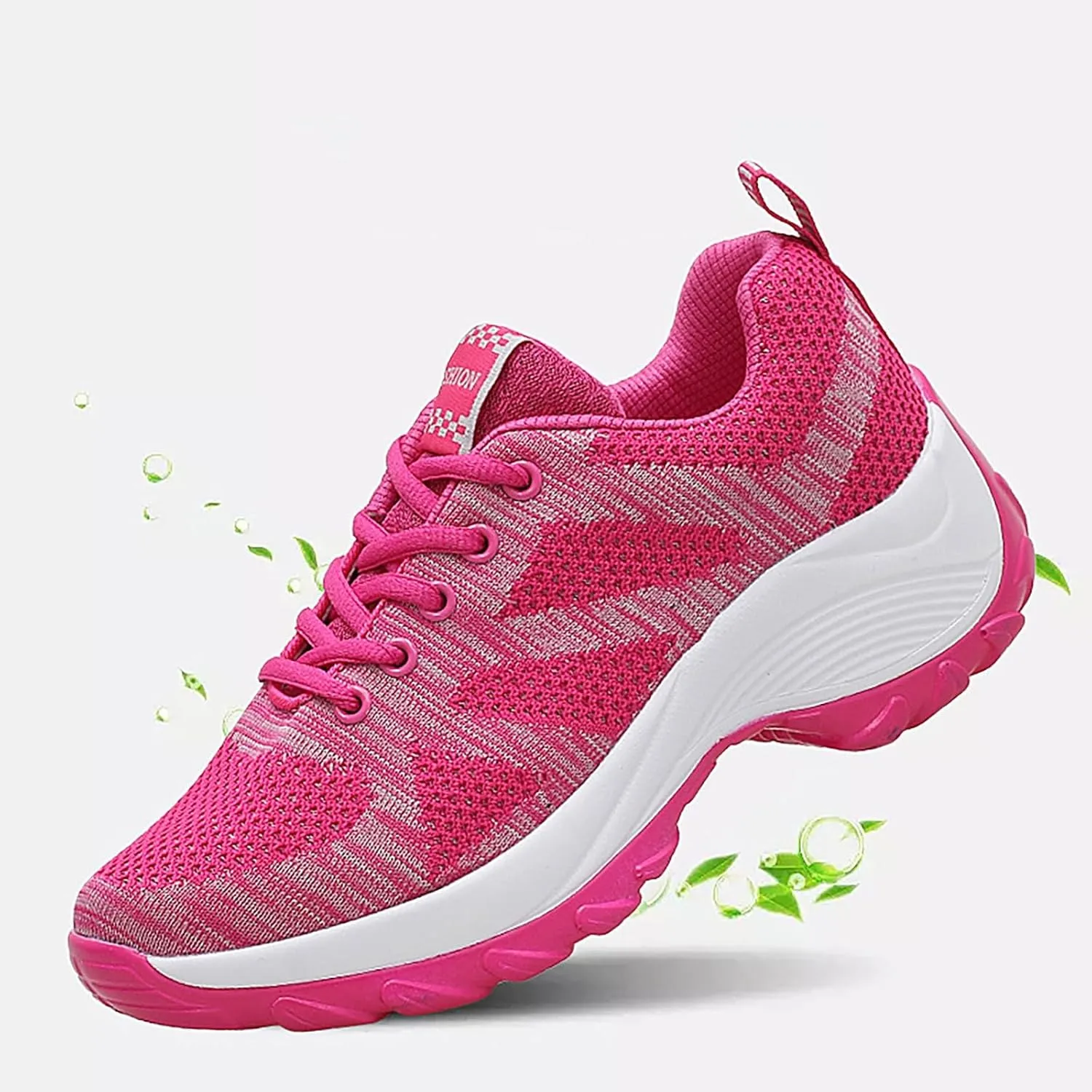 ZSpzx Orthopedic Walking Platform Shoes for Women Mesh Knit Breathable Running Sneakers Comfortable Non Slip Air Cushioned Arch Support Shoe Plantar Fasciitis Footwear Ladies Casual Footwear